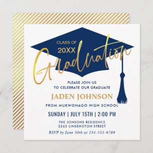 Modern Simple Class of 2024 Graduation Party Invitation