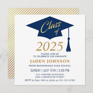Modern Simple Class of 2025 Graduation Party Invitation