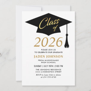 Modern Simple Class of 2025 Graduation Party Invitation