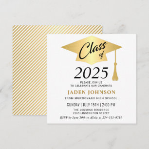 Modern Simple Class of 2025 Graduation Party Invitation