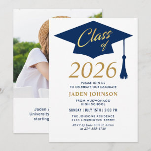 Modern Simple Class of 2025 Photo Graduation Party Invitation