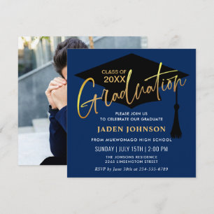 Modern Simple Class of 2026 PHOTO Graduation Party Invitation