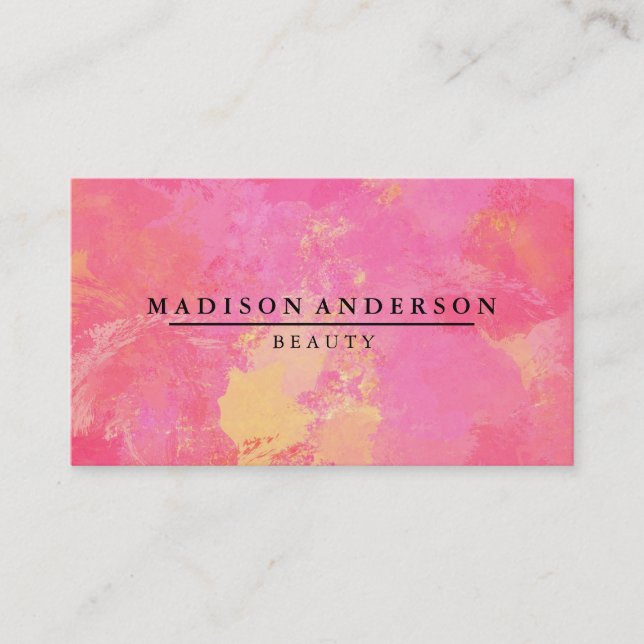 Modern Simple & Classic Beauty Pink Business Card (Front)