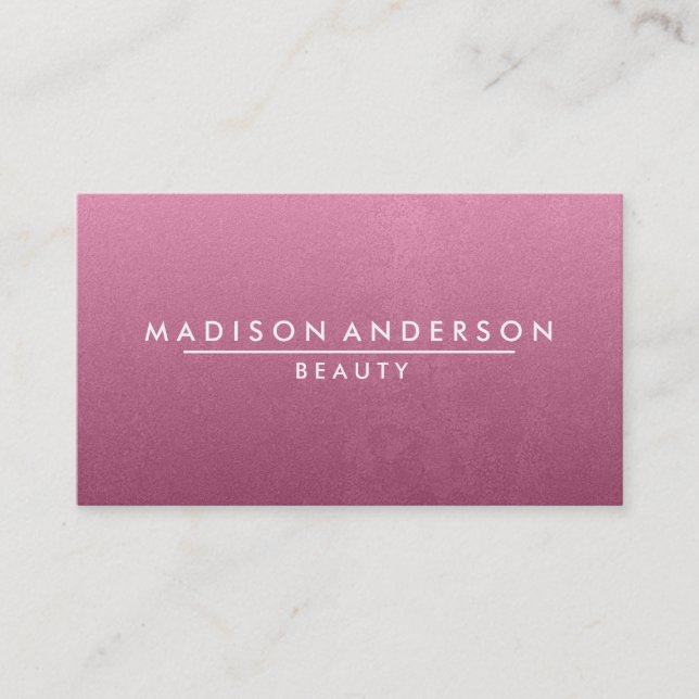 Modern Simple & Classic Beauty Pink Business Card (Front)