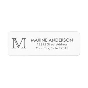 Modern Simple Classic Elegant Silver Grey Monogram