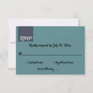 Modern Simple Classic Formal Elegant Chic Wedding RSVP Card