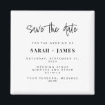 Modern Simple Classy Wedding Save the Date Card Magnet<br><div class="desc">A simple modern save the date magnet. Personalize this minimalist black and white design to have your personal details and message.</div>