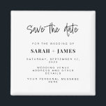 Modern Simple Classy Wedding Save the Date Card Magnet<br><div class="desc">A simple modern save the date magnet. Personalize this minimalist black and white design to have your personal details and message.</div>