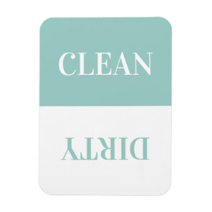 Modern Simple Clean Dirty Mint Dishwasher Magnet 