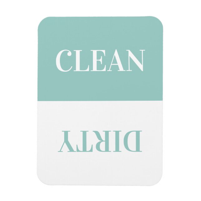 Modern Simple Clean Dirty Mint Dishwasher Magnet  (Vertical)