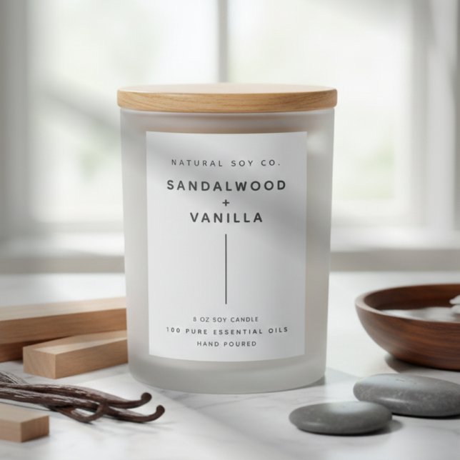 Modern Simple Clean Minimalist White Candle Label (Modern Simple Clean Minimalist White Candle Label )