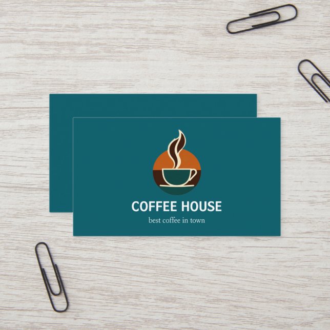 Modern Simple Coffee Shop business Card (Front/Back In Situ)