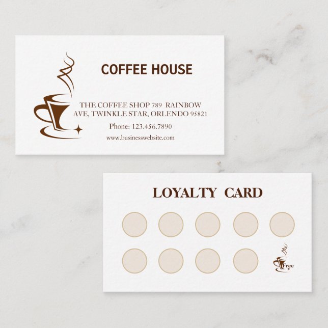 Modern simple coffee Shop Loyalty Card (Front/Back)
