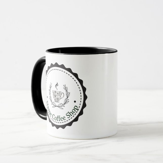 Modern simple coffee Shop Loyalty Card Mug (Front Left)