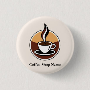 Modern Simple Coffee Shop professional shop 1 Inch Round Button