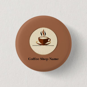 Modern Simple Coffee Shop professional shop 1 Inch Round Button