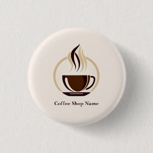 Modern Simple Coffee Shop professional shop 1 Inch Round Button