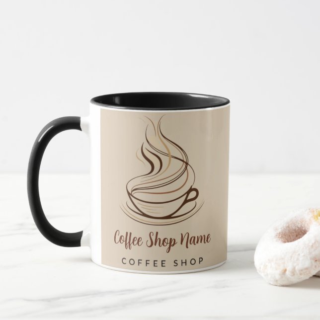 Modern Simple Coffee Shop professional  shop Mug (With Donut)