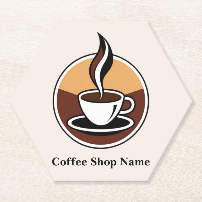 Modern Simple Coffee Shop professional  shop Paper Coaster (Front)