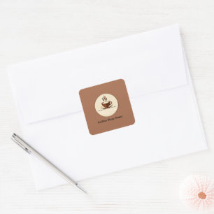 Modern Simple Coffee Shop professional shop Square Sticker