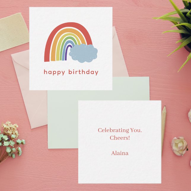 Modern Simple Colourful Chic Rainbow Birthday Card (Creator Uploaded)