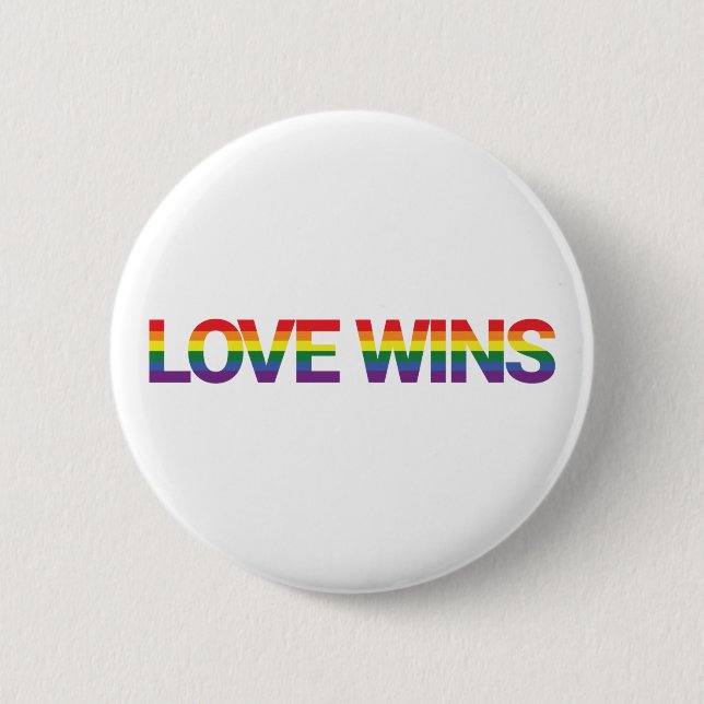 Modern, simple, colourful, vibrant design Love Win 2 Inch Round Button (Front)