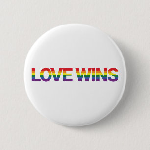 Modern, simple, colourful, vibrant design Love Win 2 Inch Round Button