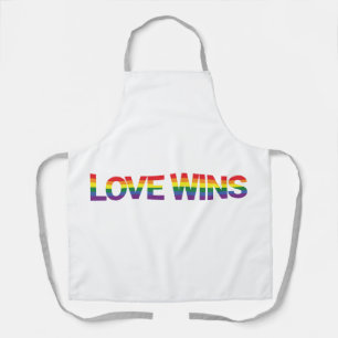 Modern, simple, colourful, vibrant design Love Win Apron