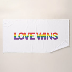 Modern, simple, colourful, vibrant design Love Win Bath Towel