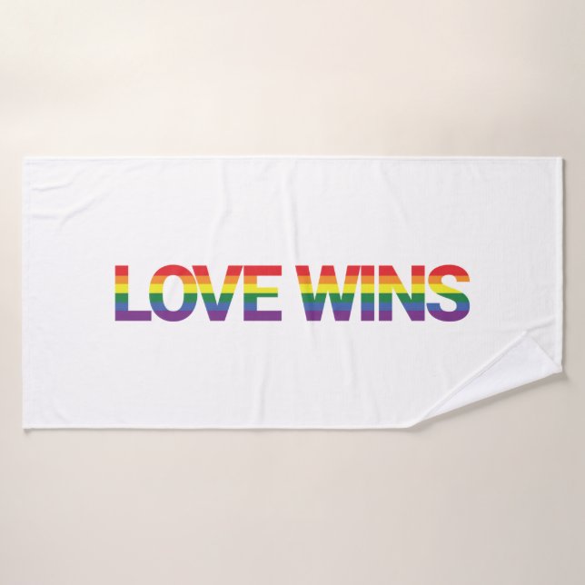 Modern, simple, colourful, vibrant design Love Win Bath Towel (Bath Towel)