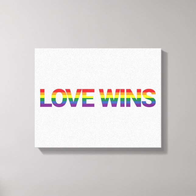 Modern, simple, colourful, vibrant design Love Win Canvas Print (Front)