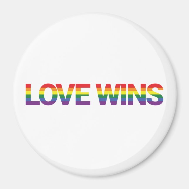 Modern, simple, colourful, vibrant design Love Win Magnet (Front)