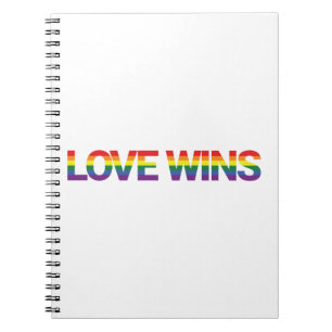 Modern, simple, colourful, vibrant design Love Win Notebook