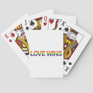Modern, simple, colourful, vibrant design Love Win Playing Cards