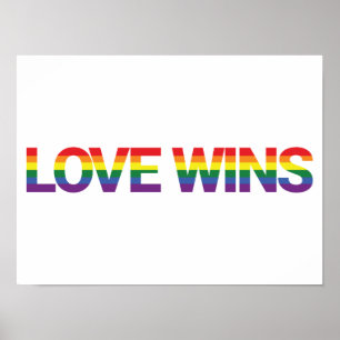 Modern, simple, colourful, vibrant design Love Win Poster