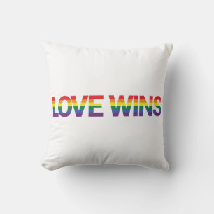 Modern, simple, colourful, vibrant design Love Win Throw Pillow