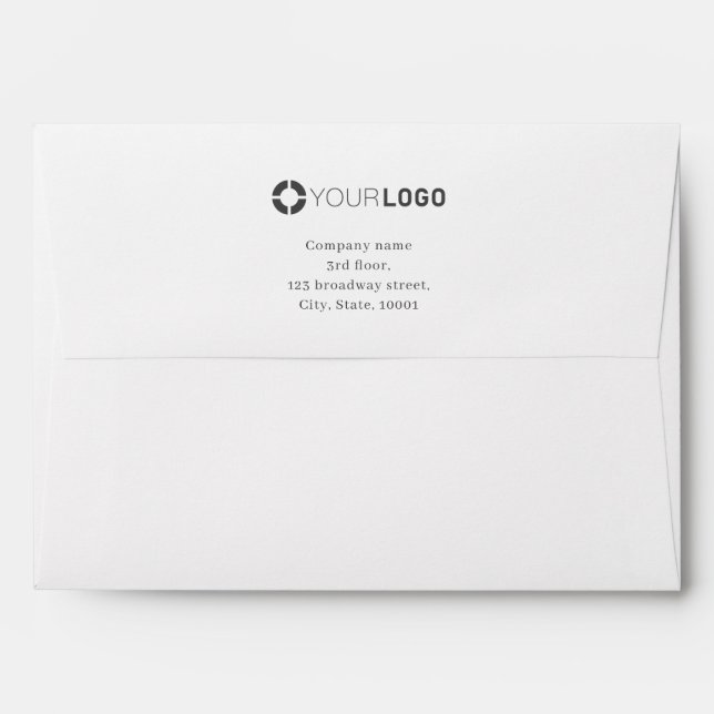 Modern simple company logo return address  envelope (Back (Top Flap))