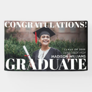 Modern Simple Congrats Graduation Photo Banner