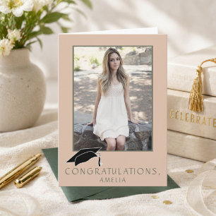 Modern Simple Congratulations Graduation Photo Card