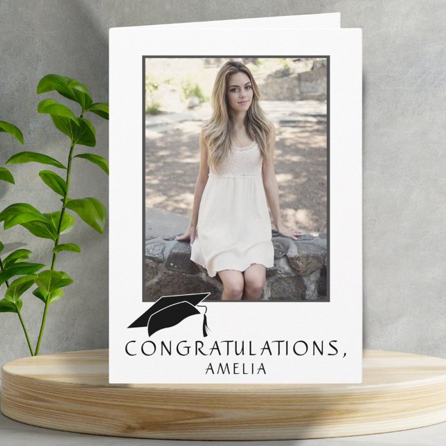 Modern Simple Congratulations Graduation Photo Card (Creator Uploaded)