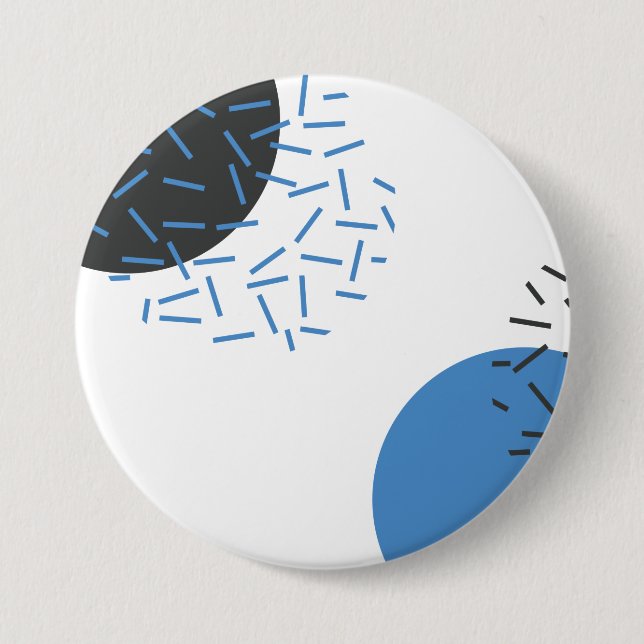 Modern, simple, cool, abstract, graphic pattern 3 inch round button (Front)