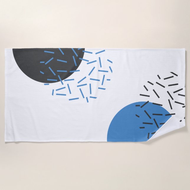 Modern, simple, cool, abstract, graphic pattern beach towel (Front)