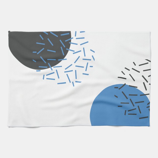 Modern, simple, cool, abstract, graphic pattern kitchen towel (Horizontal)