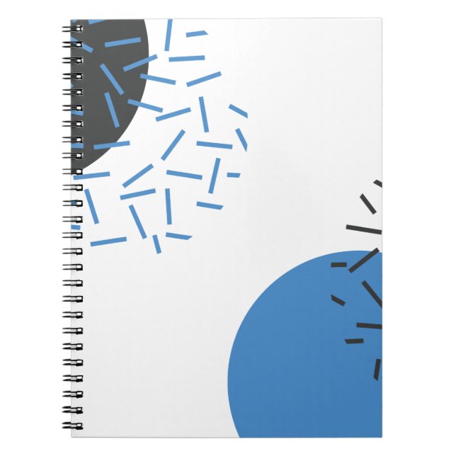 Modern, simple, cool, abstract, graphic pattern notebook (Front)