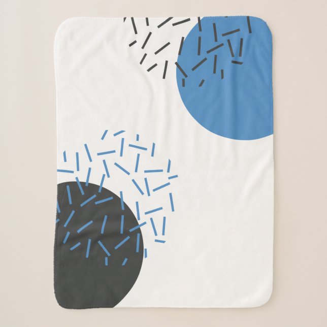 Modern, simple, cool, abstract, graphic pattern sherpa blanket (Front)
