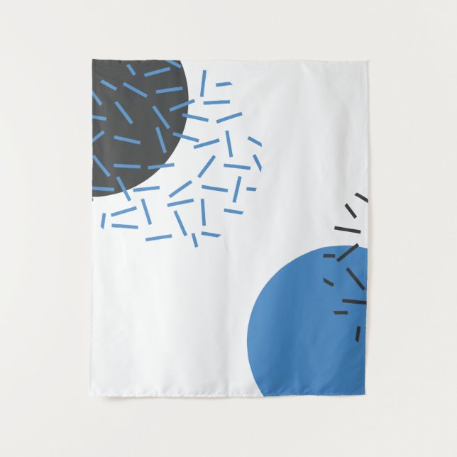 Modern, simple, cool, abstract, graphic pattern tapestry (Front)