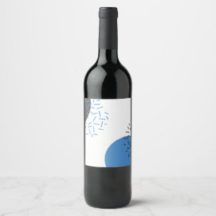 Modern, simple, cool, abstract, graphic pattern wine label