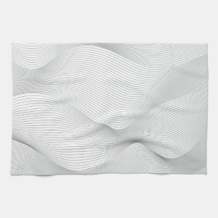 Modern, simple, cool, abstract motion wave pattern kitchen towel