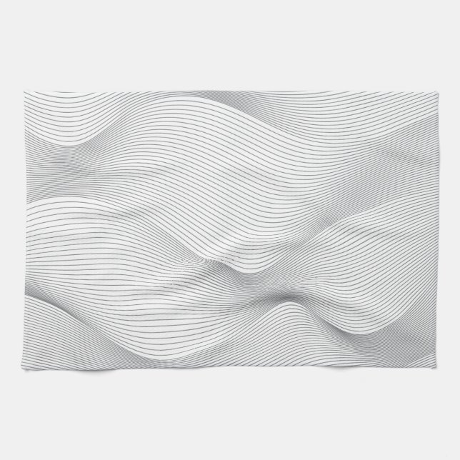 Modern, simple, cool, abstract motion wave pattern kitchen towel (Horizontal)