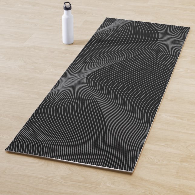 Modern, simple, cool, abstract motion wave pattern yoga mat (In Situ)